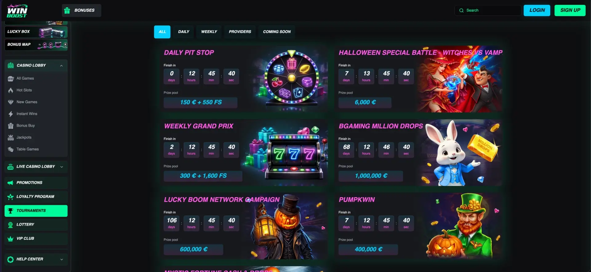 WinBoost Free Spins at WinBoost